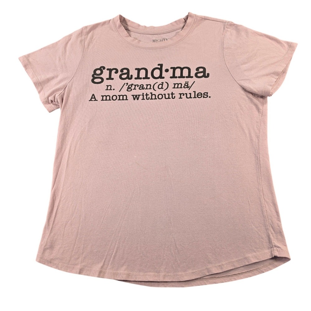 Grandma Graphic Tee Casual T Shirt Pink Womens Medium Mighty Fine